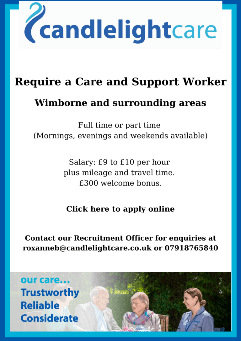 Care and Support Worker – Wimborne and surrounding areas | Candlelight Care