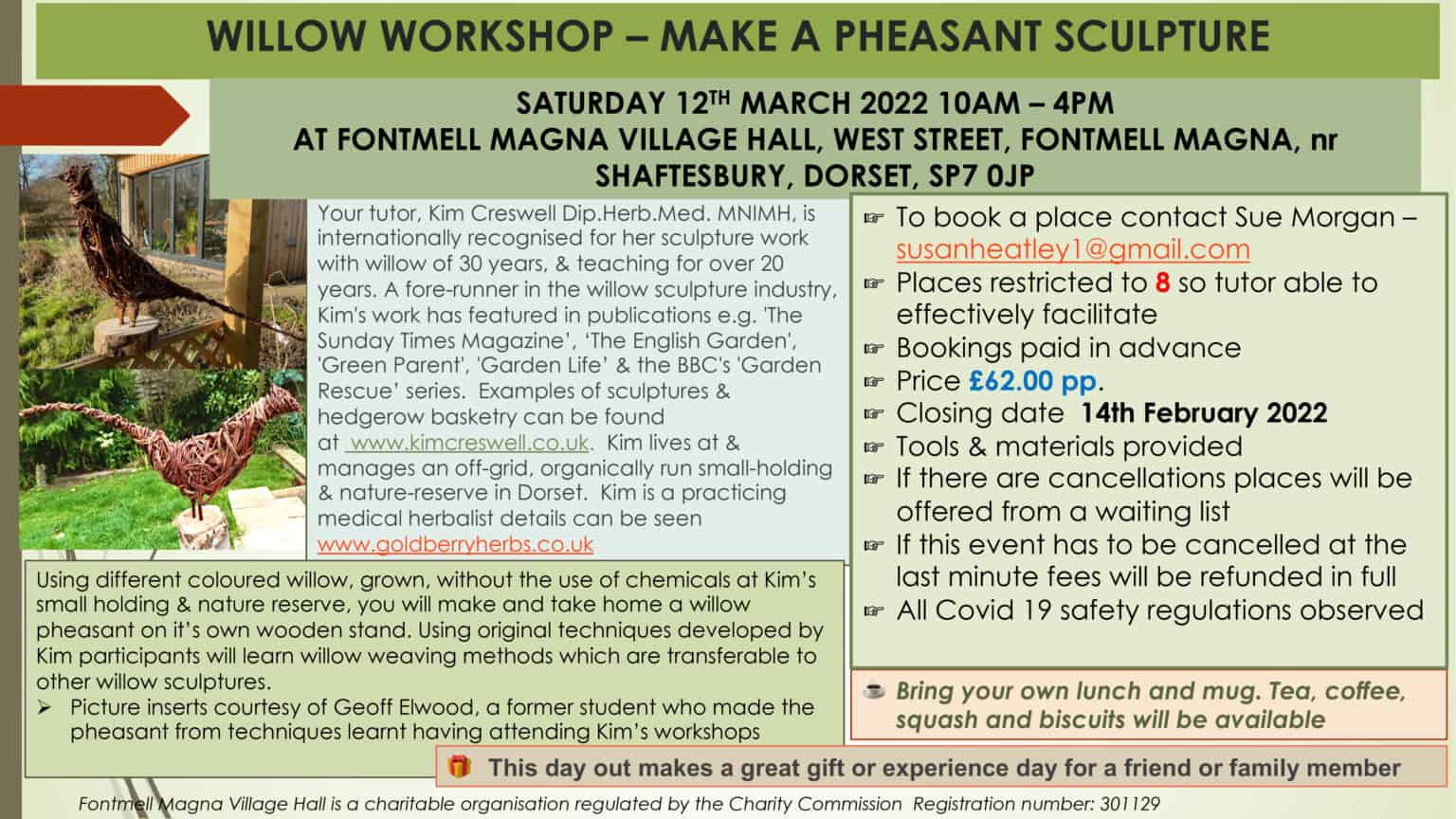 Willow Workshop - Fontmell Magna Village Hall - The BV