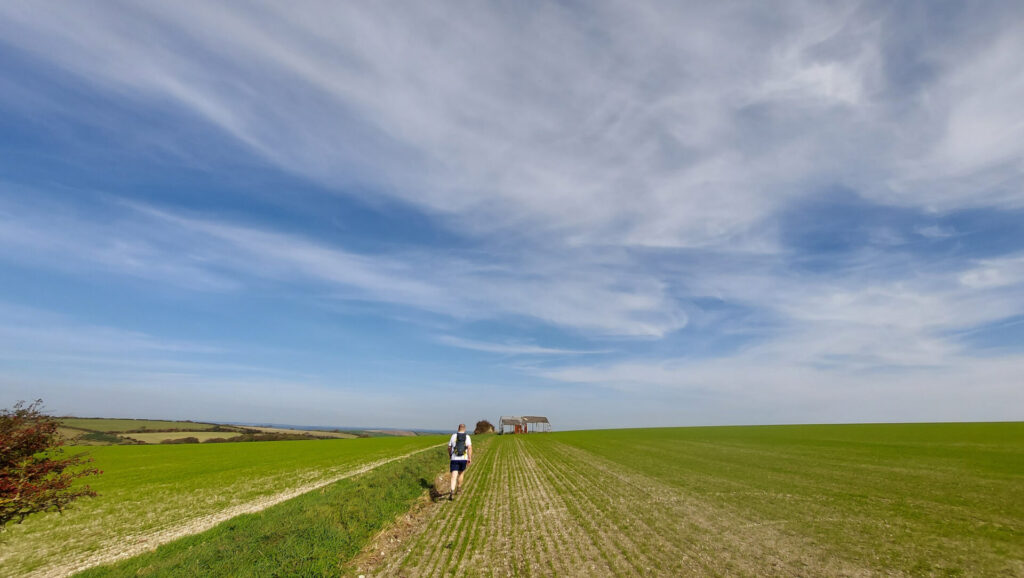 walking inland from Ringstead Bay